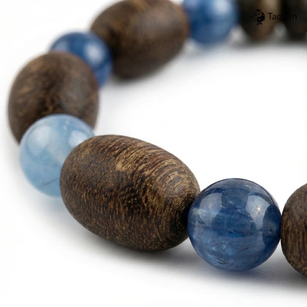 Agarwood & Blue Kyanite Energy Aligner Bracelet - Image 3