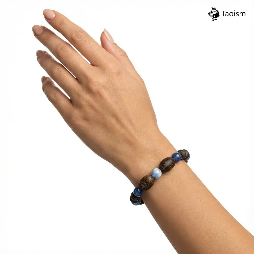 Agarwood & Blue Kyanite Energy Aligner Bracelet - Image 4