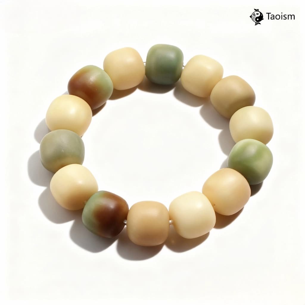 Natural Dry-Polished High-Oil Bodhi Seed Mala Bracelet - Image 2