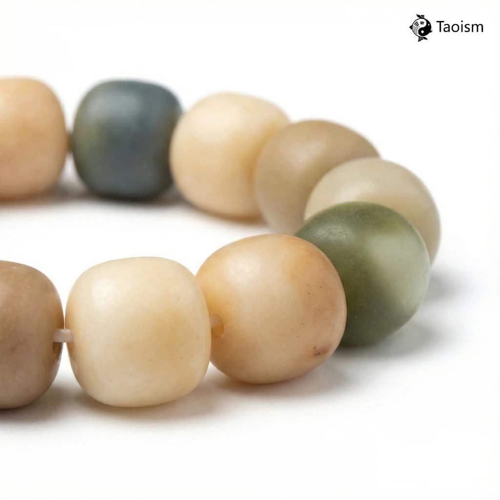 Natural Dry-Polished High-Oil Bodhi Seed Mala Bracelet - Image 3