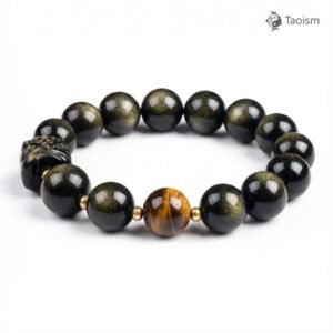 Awakening Lion Black Obsidian Bracelet