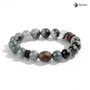 Green Phantom Quartz & Agarwood Bracelet