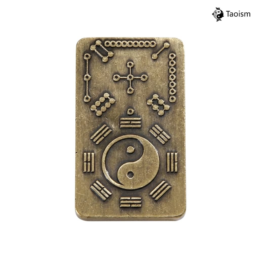 Hetu Luoshu Bagua Energy Talisman - Portable Alloy Mini Relief Palm Piece - Image 2