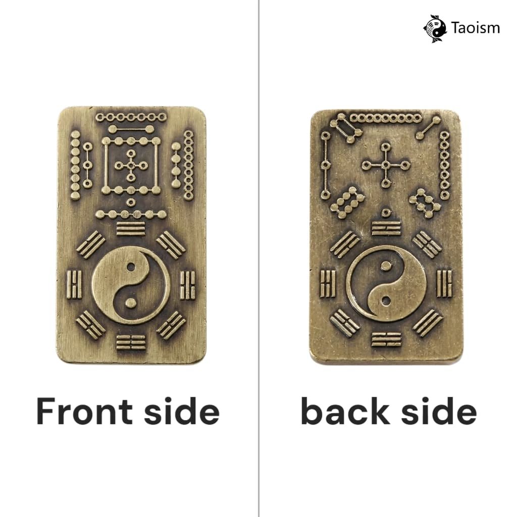 Hetu Luoshu Bagua Energy Talisman - Portable Alloy Mini Relief Palm Piece - Image 3
