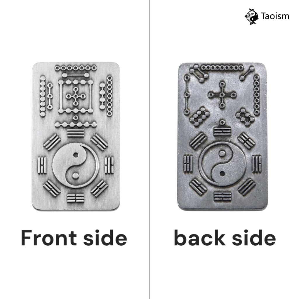 Hetu Luoshu Bagua Energy Talisman - Portable Alloy Mini Relief Palm Piece - Image 6