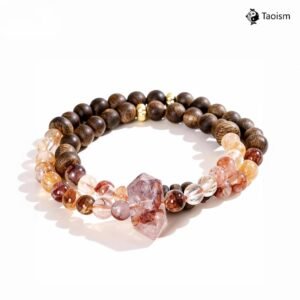 Agarwood & Red Phantom Quartz Double Wrap Bracelet