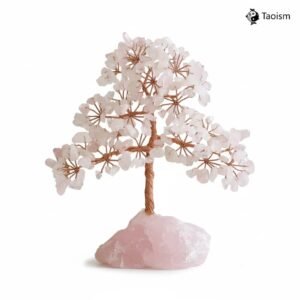 Handcrafted Rose Quartz Peach Blossom Tree Sculpture Generator