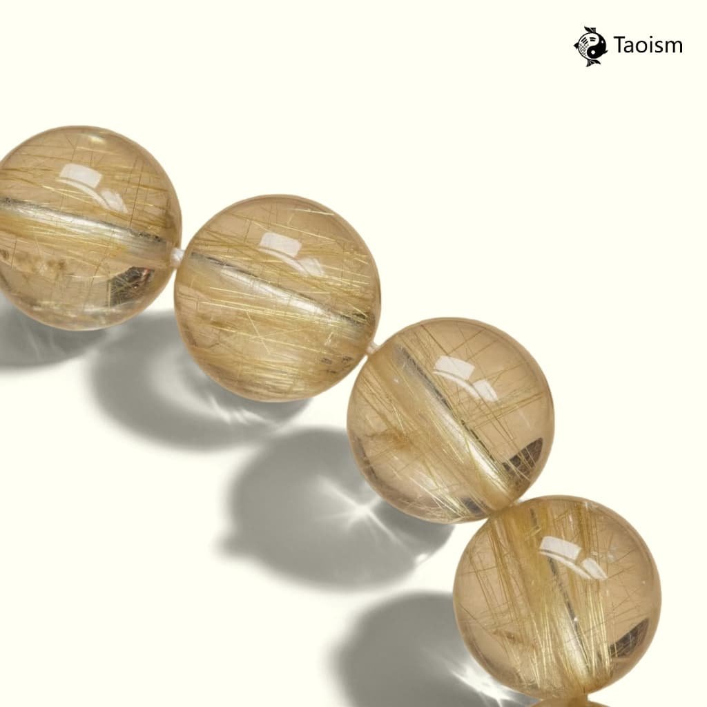 Golden Rutilated Quartz Braided Ring Phone Charm - Image 4