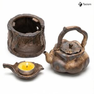 Handmade Aged Rock Clay Tea Warming Set