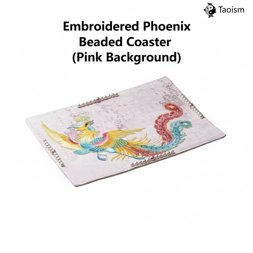 Brocade 'All Birds Paying Homage to the Phoenix' Tea Mat - Image 5