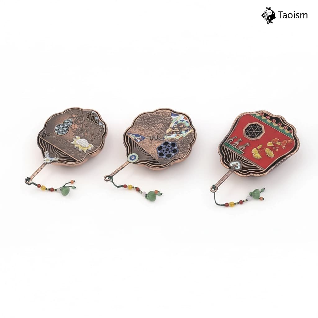 Handcrafted Ancient Cloisonné Fan Incense Burner - Image 4