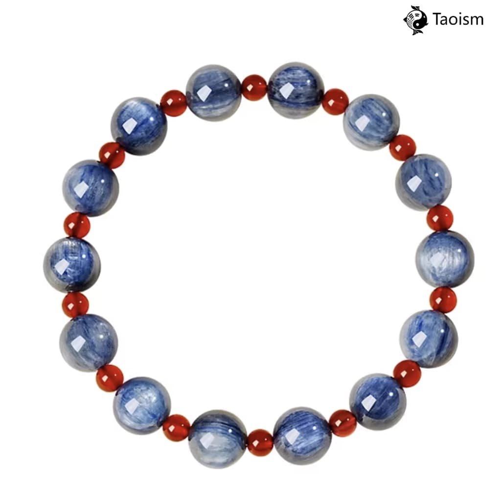 Forbidden City Heritage · Natural Kyanite & Red Agate Bracelet - Image 3