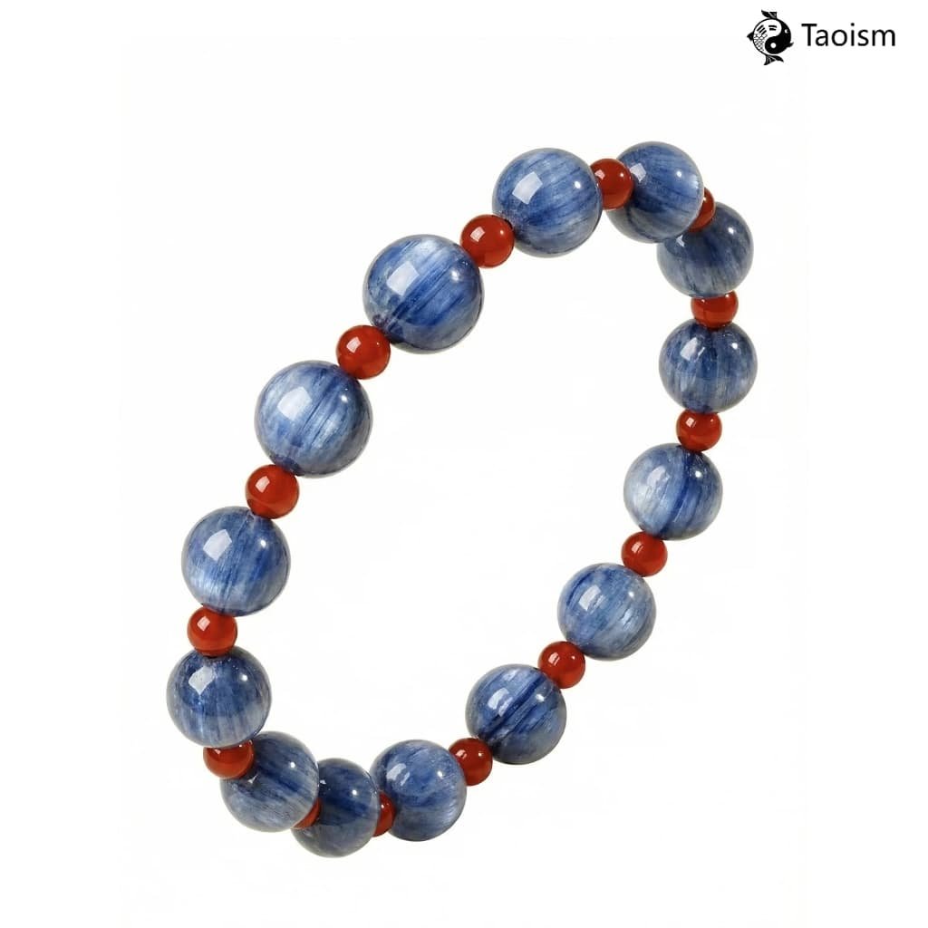 Forbidden City Heritage · Natural Kyanite & Red Agate Bracelet - Image 4