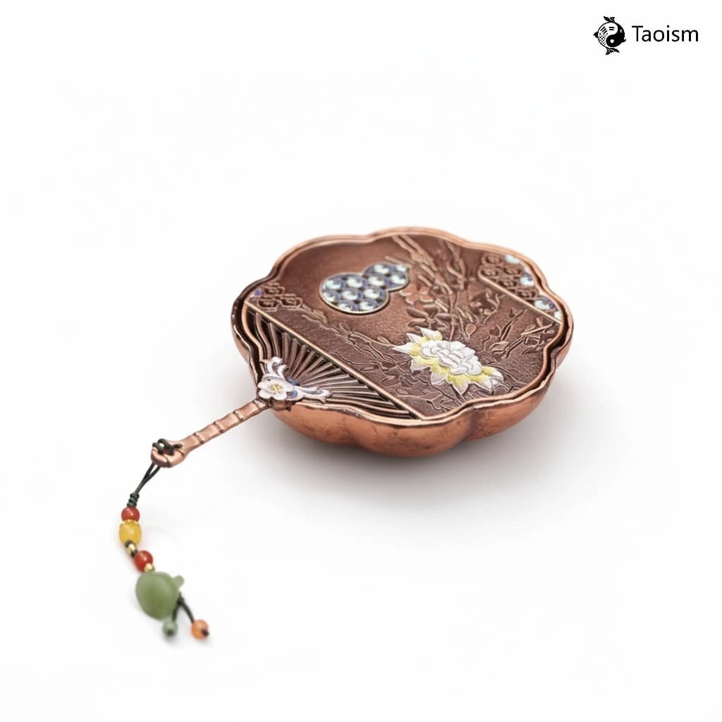 Handcrafted Ancient Cloisonné Fan Incense Burner - Image 2