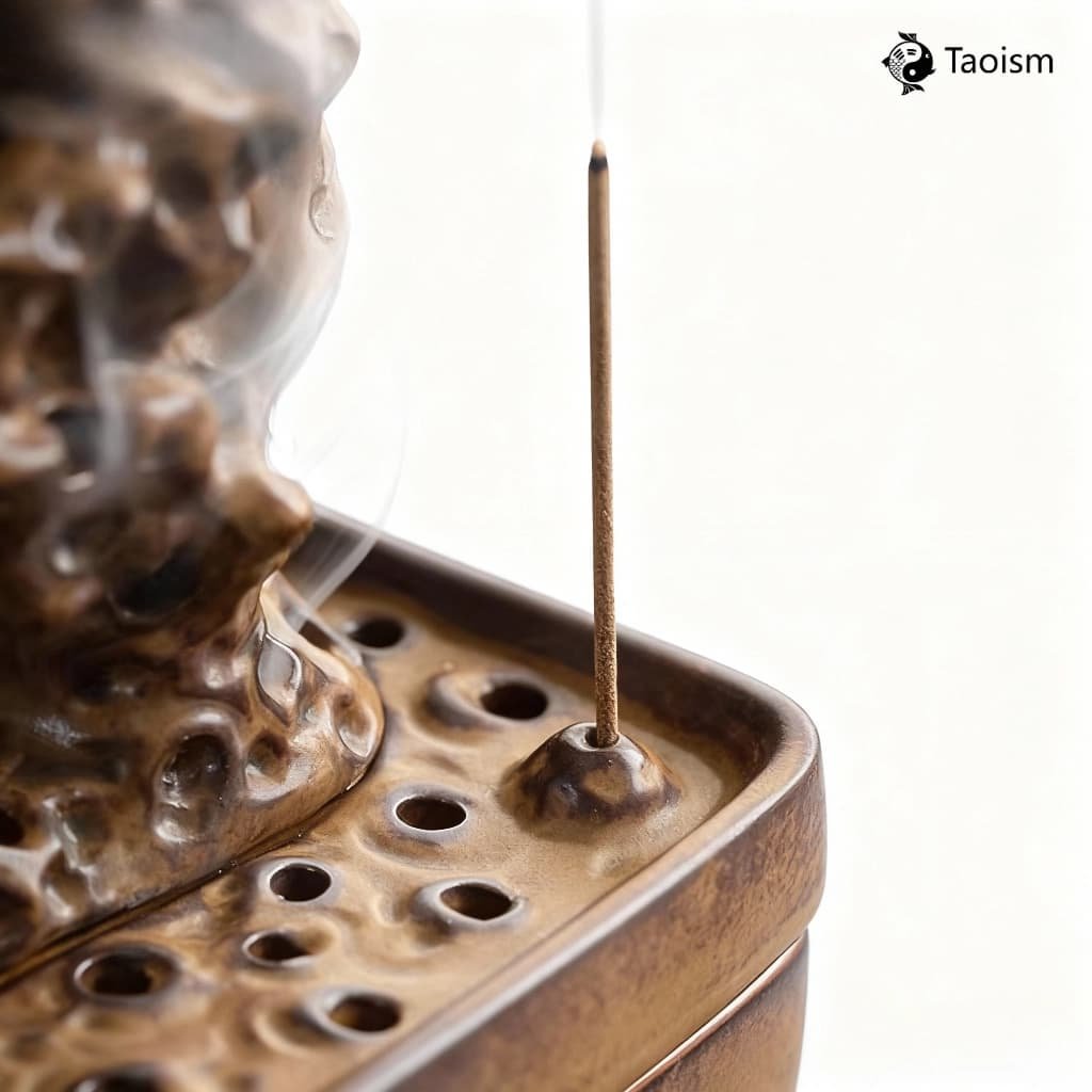 Celadon Glazed Ceramic Taihu Stone Incense Burner - Image 3