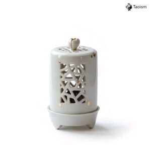 Wabi-Sabi Ceramic Incense Holder with Gold Accents