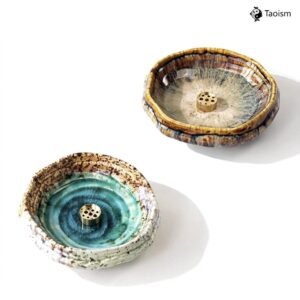 Wabi-Sabi Crackle Glaze Ceramic Incense Holder